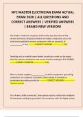 NYC MASTER ELECTRICIAN EXAM ACTUAL EXAM 2026 &vert; ALL QUESTIONS AND CORRECT ANSWERS &vert; VERIFIED ANSWERS &vert; BRAND NEW VERSION&excl;