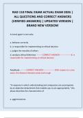 RAD 110 FINAL EXAM ACTUAL EXAM 2026 &vert; ALL QUESTIONS AND CORRECT ANSWERS &lpar;VERIFIED ANSWERS&rpar; &vert; UPDATED VERSION &vert; BRAND NEW VERSION&excl;
