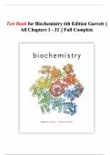 Test Bank for Biochemistry 6th Edition &vert; Garrett &vert; All Chapters 1&ndash;32 &vert; Fully Complete &vert; Updated 2026