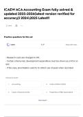 ICAEW ACA Accounting Exam fully solved & updated 2025-2026&lpar;latest version verified for accuracy&rpar;&vert; 20242025 Latest&excl;&excl;