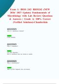 Exam 1&colon; BIOS 242&sol; BIOS242 &lpar;NEW 2026&sol; 2027 Update&rpar; Fundamentals of Microbiology with Lab Review&vert; Questions & Answers &vert; Grade A&vert; 100&percnt; Correct &lpar;Verified Solutions&rpar;-Chamberlain