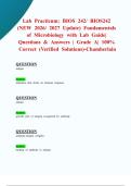 Lab Practicum&colon; BIOS 242&sol; BIOS242 &lpar;NEW 2026&sol; 2027 Update&rpar; Fundamentals of Microbiology with Lab Guide&vert; Questions & Answers &vert; Grade A&vert; 100&percnt; Correct &lpar;Verified Solutions&rpar;-Chamberlain