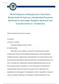 NR 607 Diagnosis & Management in Psychiatric Mental Health III Practicum &ndash; Standardized Procedure Worksheet for Neuroleptic Malignant Syndrome &lpar;Chamberlain&rpar; 2026&sol;2027
