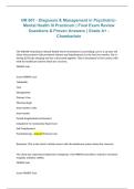 NR 607 Diagnosis & Management in Psychiatric Mental Health III Practicum &ndash; Final Exam Review Questions and Proven Answers &lpar;Chamberlain&rpar; 2026&sol;2027