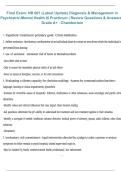 Package deal  for NR 607 Diagnosis & Management in Psychiatric Mental Health III Practicum &ndash; Final Exam Review Questions and Proven Answers &lpar;Chamberlain&rpar; 2026&sol;2027