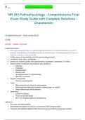 NR 283 Pathophysiology Comprehensive Final Exam Study Guide &ndash; Chamberlain &ndash; Academic Year &vert; Final exam guide with complete solutions