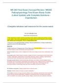 NR 283 Pathophysiology Final Exam Concept Review &ndash; Chamberlain &ndash; 2026&sol;2027 &vert; Updated final exam study guide with complete solutions