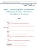 NR 283 Pathophysiology Week 3 Worksheet &ndash; Skin and Respiratory Systems &ndash; Chamberlain &ndash; 2026&sol;2027 &vert; Questions with complete verified solutions