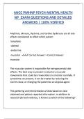 ANCC PMHNP PSYCH-MENTAL HEALTH  NP&lowbar;EXAM QUESTIONS AND DETAILED  ANSWERS &vert; 100&percnt; VERIFIED