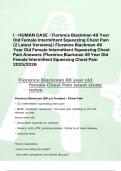  I-Human Case&colon; Florence Blackman &ndash; 49-Year-Old Female with Intermittent Squeezing Chest Pain &lpar;2 Latest Versions&rpar;