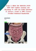 Exam 3&colon; BIOS 256&sol; BIOS256 &lpar;NEW 2026&sol; 2027 Update&rpar; Anatomy and Physiology IV with Lab Guide&vert; Questions & Answers &vert; Grade A&vert; 100&percnt; Correct &lpar;Verified Solutions&rpar;-Chamberlain