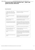 Community Health Practice Questions Test 1 - Week 1 with  question and answer 100&percnt;correct 