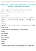 NR 442 &ndash; Quiz 1 and Exam 1 Study Questions with Complete Solutions &ndash; Graded A&plus; Comprehensive Community Health Nursing Review &lpar;Chamberlain&rpar; 2026&sol;2027