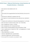 NR-327 Exam 1 &ndash; Maternal-Child Nursing &vert; Actual Questions with Complete Solutions &vert; Chamberlain 2026&sol;2027