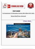 Package Deal For  Introduction to Information Systems 9th & 10th Edition By R&period; Kelly Rainer&comma; Brad Prince&comma; Answered