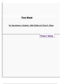 Test Bank for Introductory Statistics&comma; 10th Edition by Prem S&period; Mann