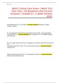 BKAT Critical Care Exam 2025 &vert; ICU Post Test &vert; Verified Answers A&plus;