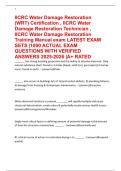IICRC Water Damage Restoration &lpar;WRT&rpar; Certification &comma; IICRC Water Damage Restoration Technician &comma; IICRC Water Damage Restoration Training Manual exam LATEST EXAM SETS &vert;1000 ACTUAL EXAM QUESTIONS WITH VERIFIED ANSWERS 2025-2026 &vert;A&plus; RATED