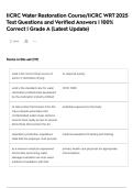 IICRC Water Restoration Course&sol;IICRC WRT 2025 Test Questions and Verified Answers &vert; 100&percnt; Correct &vert; Grade A &lpar;Latest Update&rpar;