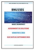 BNU1501 ASSIGNMENT 03 SOLUTIONS, SEMESTER 2, 2023