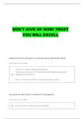 BIO 105 EXAM 1 QUESTIONS WITH COMPLETE ANSWERS
