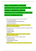 HEAVY EQUIPMENT OPERATOR  CERTIFICATION EXAM QUESTION AND  CORRECT ANSWERS &lpar;VERIFIED  ANSWERS&rpar; PLUS RATIONALES 2026 Q&A  INSTANT DOWNLOAD PDF 
