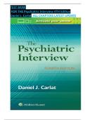Test Bank For The Psychiatric Interview 4th Edition by Daniel J&period; Carlat &vert;&vert; ISBN&colon;9781496327710 &vert;&vert; Chapter 1-34 &vert; All Chapters &comma; Complete Guide A&plus;