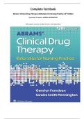 Complete Test Bank Abrams' Clinical Drug Therapy&colon; Rationales for Nursing Practice 13th Edition&period; By Geralyn Frandsen&comma; SANDRA PENNINGTON&period; &lpar;All Chapters Covered&comma; Verified Answers with Rationales&rpar;