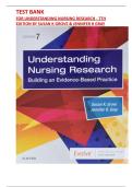 Test Bank for Understanding Nursing Research 7th Edition by Grove &vert; ALL CHAPTERS &vert; LATEST UPDATED EDITION &vert; GRADEDE A&plus;