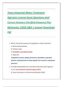 Texas Industrial Water Treatment Operator License Exam Questions And Correct Answers &lpar;Verified Answers&rpar; Plus Rationales &vert;2026 Q&A &vert; Instant Download  Pdf