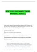 NUR 398 ANXIETY QUESTIONS WITH COMPLETE ANSWERS
