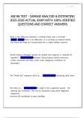 ASE B6 TEST - DAMAGE ANALYSIS & ESTIMATING 2025-2026 ACTUAL EXAM WITH 100- VERIFIED QUESTIONS AND CORRECT ANSWERS