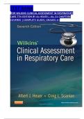 TEST BANK FOR WILKINS CLINICAL ASSESSMENT IN RESPIRATORY CARE 7TH EDITION BY AL HEUER &vert; ALL 21 CHAPTERS COVERED &vert;COMPLETE GUIDE&vert; GRADED A&plus;