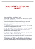NCMHCE EXAM QUESTIONS AND ANSWERS