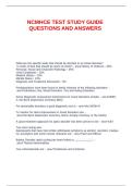 NCMHCE TEST STUDY GUIDE QUESTIONS AND ANSWERS
