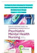 Townsend&rsquo;s Psychiatric Mental Health Nursing &lpar;9th Ed&period;&rpar; &ndash; Davis Advantage Test Bank &vert; Verified Answers 2025&sol;2026