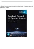 Feedback Control of Dynamic Systems 8th Edition &lpar;Global&rpar; &ndash; Complete Step-by-Step Solutions PDF Manual
