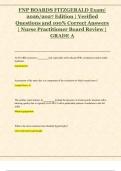FNP BOARDS FITZGERALD Exam&vert; 2026&sol;2027 Edition &vert; Verified Questions and 100&percnt; Correct Answers &vert; Nurse Practitioner Board Review &vert; GRADE A