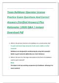 Texas Bulldozer Operator License Practice Exam Questions And Correct Answers &lpar;Verified Answers&rpar; Plus Rationales &vert;2026 Q&A &vert; Instant Download Pdf