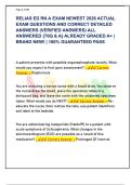 RELIAS ED RN A EXAM NEWEST 2026 ACTUAL  EXAM QUESTIONS AND CORRECT DETAILED  ANSWERS &lpar;VERIFIED ANSWERS&rpar; ALL  ANSWERED &lbrace;70Q & A&rcub; ALREADY GRADED A&plus; &vert;  BRAND NEW&excl; &vert; 100&percnt; GUARANTEED PASS