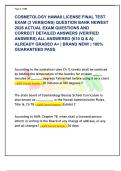 COSMETOLOGY HAWAII LICENSE FINAL TEST  EXAM &lpar;3 VERSIONS&rpar; QUESTION BANK NEWEST  2026 ACTUAL EXAM QUESTIONS AND  CORRECT DETAILED ANSWERS &lpar;VERIFIED  ANSWERS&rpar; ALL ANSWERED &lbrace;610 Q & A&rcub;  ALREADY GRADED A&plus; &vert; BRAND NEW&excl; &vert; 100&percnt;  GUARANTEED PASS