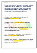 CFESA ELECTRICAL PRACTICE TEST EXAM NEWEST  2026 ACTUAL EXAM QUESTIONS AND CORRECT  DETAILED ANSWERS &lpar;VERIFIED ANSWERS&rpar; ALL  ANSWERED &lbrace;200 Q & A&rcub; ALREADY GRADED A&plus; &vert;  BRAND NEW&excl; &vert; 100&percnt; GUARANTEED PASS 