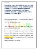 C957&sol; WGU - C957 APPLIED ALGEBRA OA EXAM  NEWEST 2026 ACTUAL EXAM QUESTIONS AND  CORRECT DETAILED ANSWERS &lpar;VERIFIED  ANSWERS&rpar; ALL ANSWERED &lbrace;220 Q & A&rcub;  ALREADY GRADED A&plus; &vert; BRAND NEW&excl; &vert; 100&percnt;  GUARANTEED PASS &vert; WGU