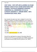 C957&sol; WGU - C957 APPLIED ALGEBRA OA EXAM  NEWEST 2026 ACTUAL EXAM QUESTIONS AND  CORRECT DETAILED ANSWERS &lpar;VERIFIED  ANSWERS&rpar; ALL ANSWERED &lbrace;70 Q & A&rcub;  ALREADY GRADED A&plus; &vert; BRAND NEW&excl; &vert; 100&percnt;  GUARANTEED PASS &vert; WGU 