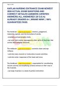 KAPLAN NURSING ENTRANCE EXAM NEWEST  2026 ACTUAL EXAM QUESTIONS AND  CORRECT DETAILED ANSWERS &lpar;VERIFIED  ANSWERS&rpar; ALL ANSWERED &lbrace;30 Q & A&rcub;  ALREADY GRADED A&plus; &vert; BRAND NEW&excl; &vert; 100&percnt;  GUARANTEED PASS