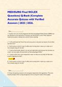 MED&sol;SURG Final NCLEX Questions&vert; Q-Bank &vert;Complete Accurate Quizzes with Verified Answers &vert; 2025 &vert; 2026&period;    