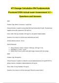 ATI Dosage Calculation RN Fundamentals Proctored 2026 Actual exam Assessment 3&period;2 &ndash; Questions and Answers 