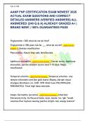 AANP FNP CERTIFICATION EXAM NEWEST 2026  ACTUAL EXAM QUESTIONS AND CORRECT  DETAILED ANSWERS &lpar;VERIFIED ANSWERS&rpar; ALL  ANSWERED &lbrace;240 Q & A&rcub; ALREADY GRADED A&plus; &vert;  BRAND NEW&excl; &vert; 100&percnt; GUARANTEED PASS