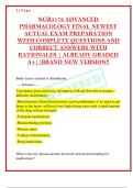 NGR5172 ADVANCED  PHARMACOLOGY FINAL NEWEST  ACTUAL EXAM PREPARATION  WITH COMPLETE QUESTIONS AND  CORRECT ANSWERS WITH  RATIONALES &vert; ALREADY GRADED  A&plus;&vert;&vert;BRAND NEW VERSION&excl;&excl;