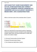 ASP EXAM STUDY GUIDE EXAM NEWEST 2026  ACTUAL EXAM QUESTIONS AND CORRECT  DETAILED ANSWERS &lpar;VERIFIED ANSWERS&rpar; ALL  ANSWERED &lbrace;450 Q & A&rcub; ALREADY GRADED A&plus; &vert;  BRAND NEW&excl; &vert; 100&percnt; GUARANTEED PASS 